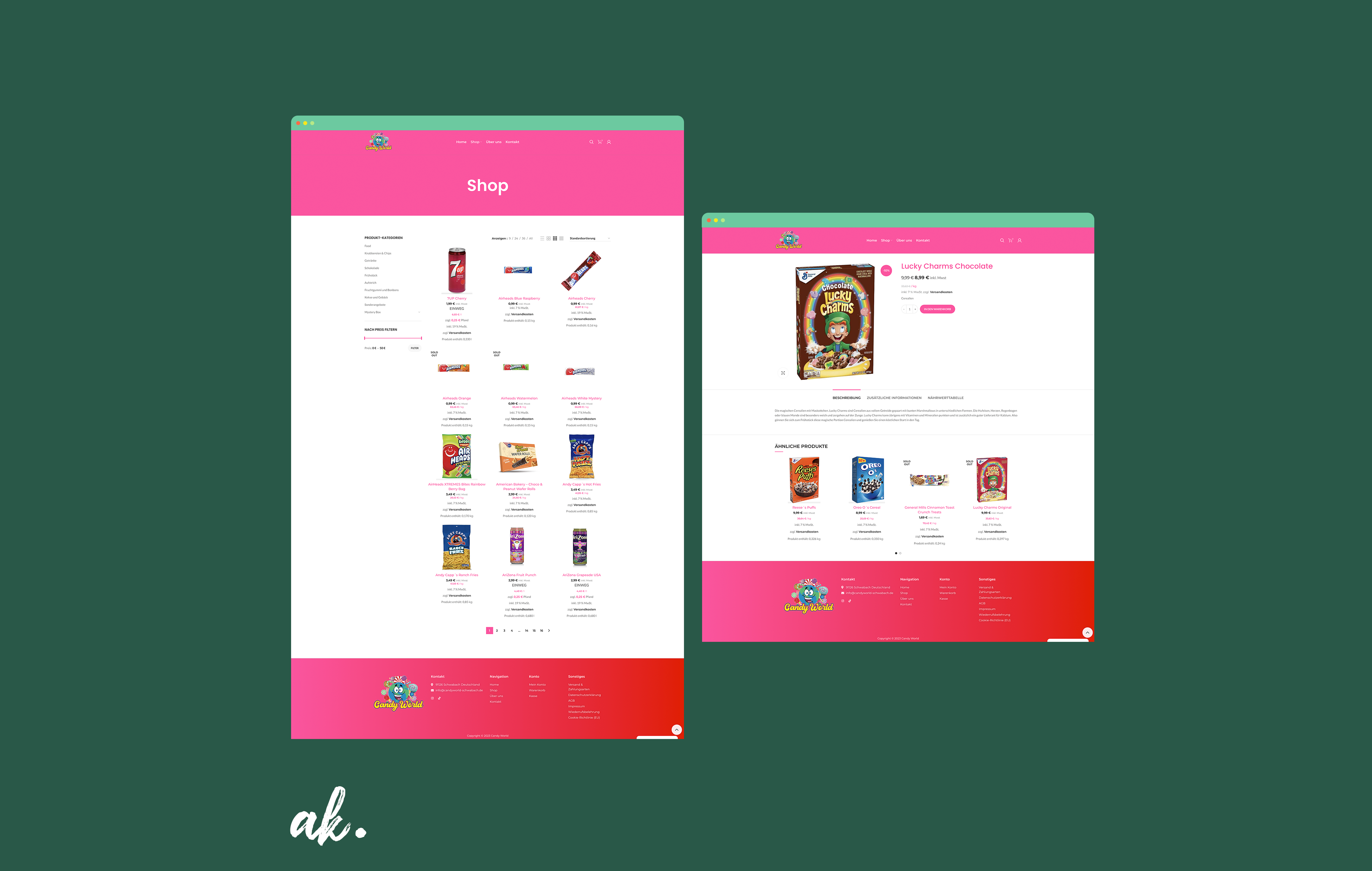 Candyworld Schwabach Shop Seite