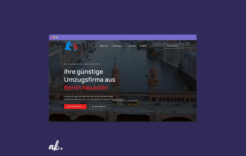Umzug Bieten – wordpress Projekt