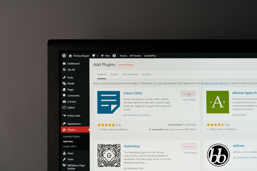 WordPress-Backend mit Plugin-Verwaltung – WordPress-Entwicklung und Support